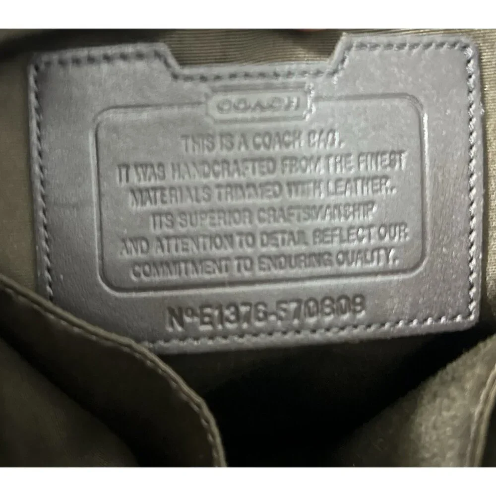Coach Heritage Signature Black Unisex Messenger Bag F70809 Hangtag PVC Leather